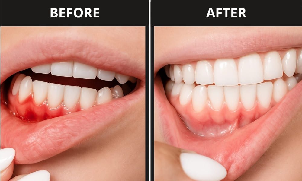 Before and After Gum Health Improvement